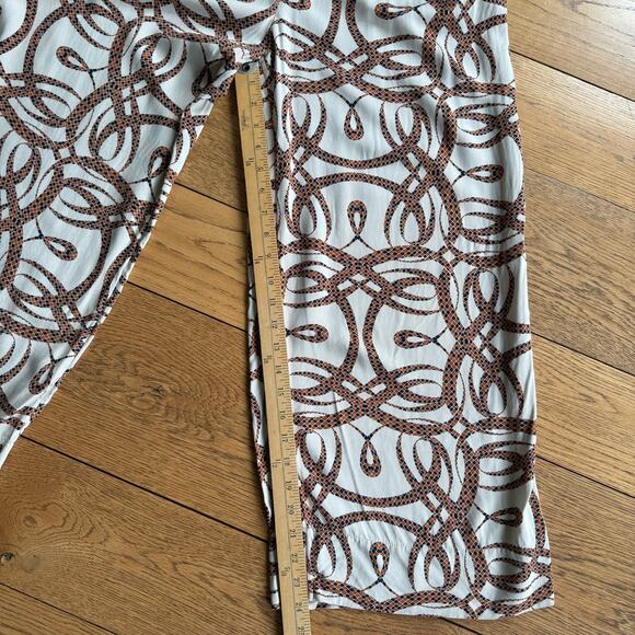 NWOT Richard Allen X H&M Wide Leg Crop Pants SZ 8 Serpent Snake Classic Casual - Picture 9 of 10